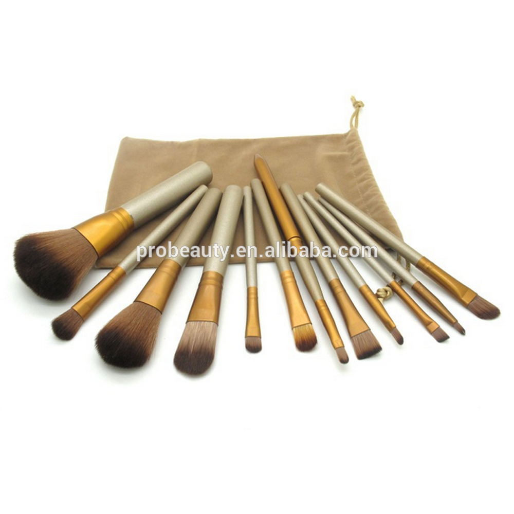 Professional Cosmetic Make Up Power Brush Set with POUCH 12 pcs